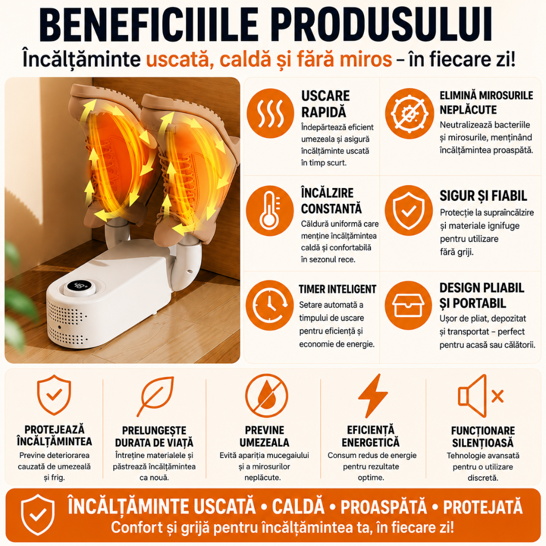 Uscător Electric Inteligent pentru Încălțăminte