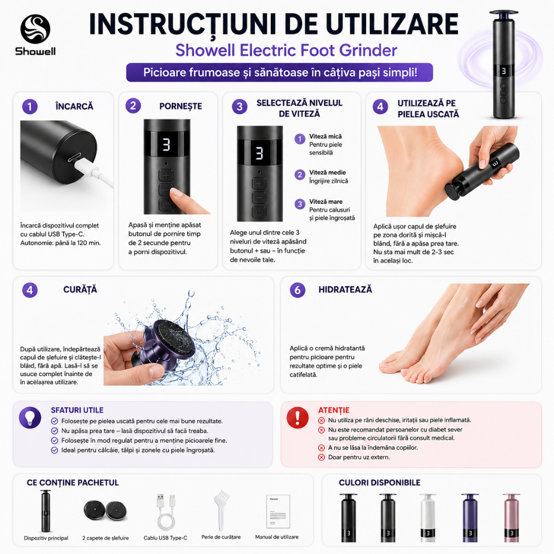 Pilă Electrică pentru Călcâie