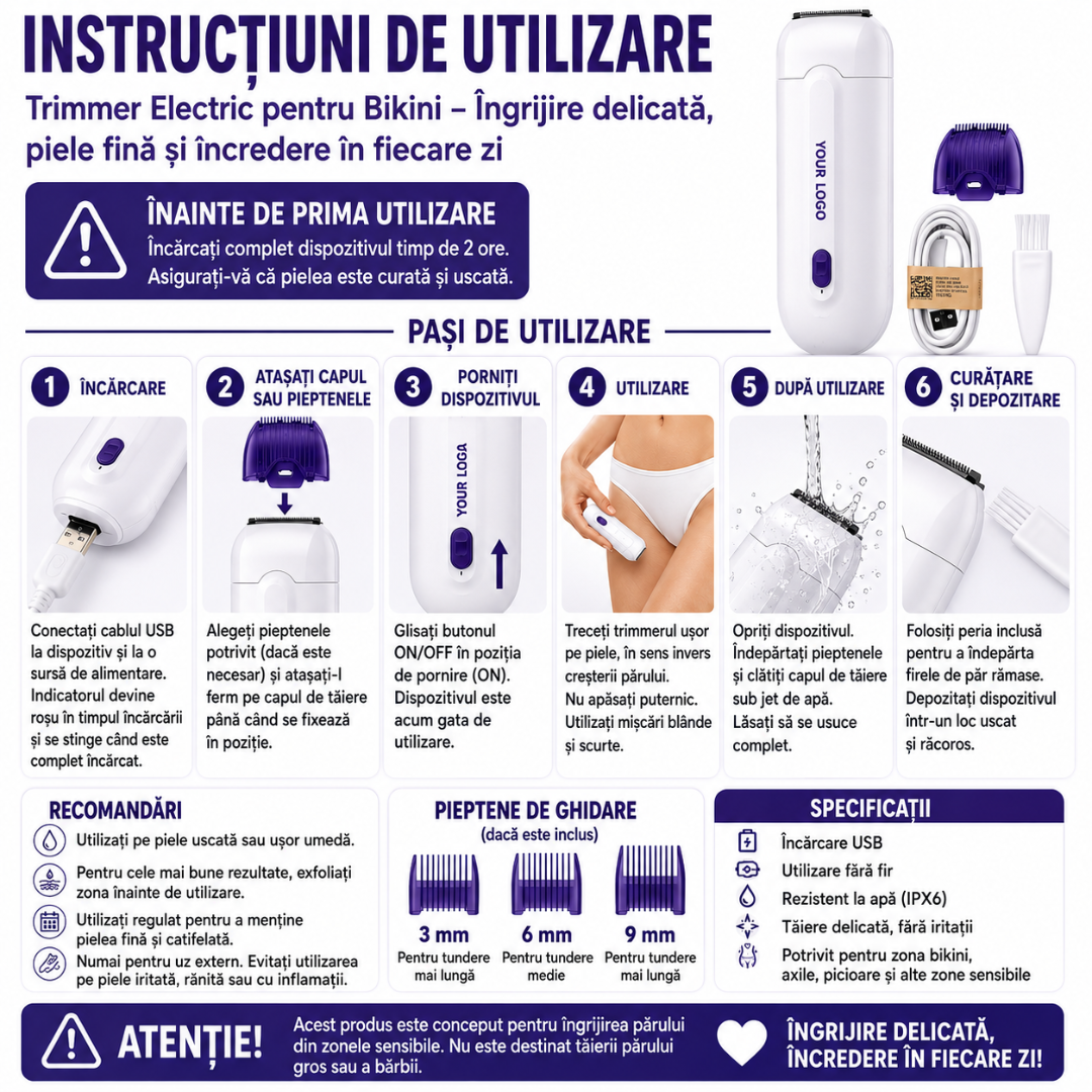 Trimmer Electric pentru o Piele Fina si fara Iritatii