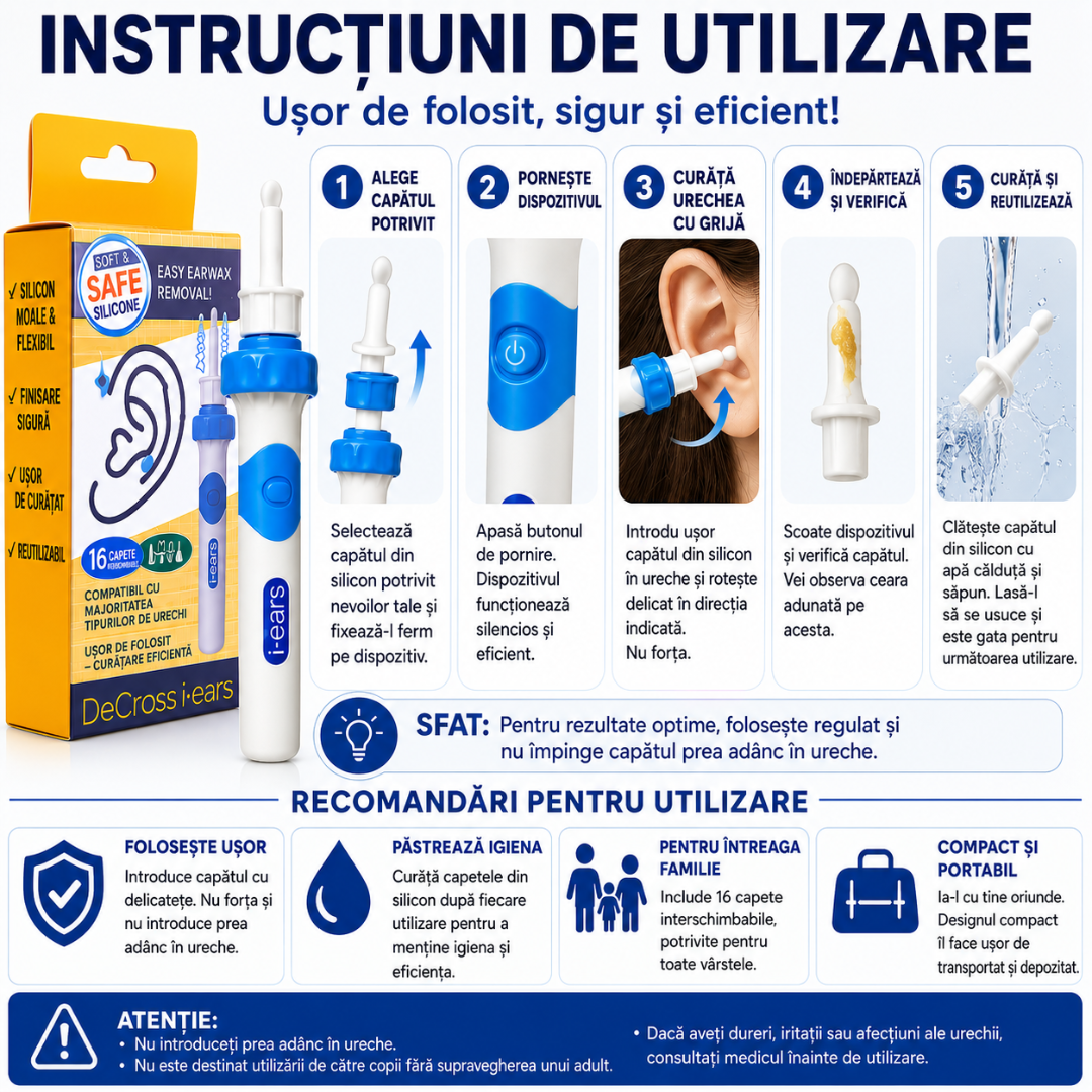Dispozitiv pentru Curățarea Urechilor