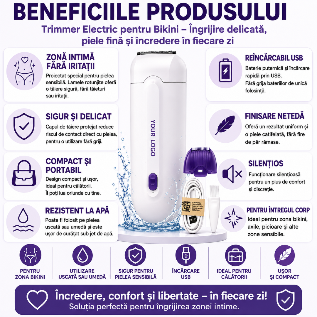 Trimmer Electric pentru o Piele Fina si fara Iritatii