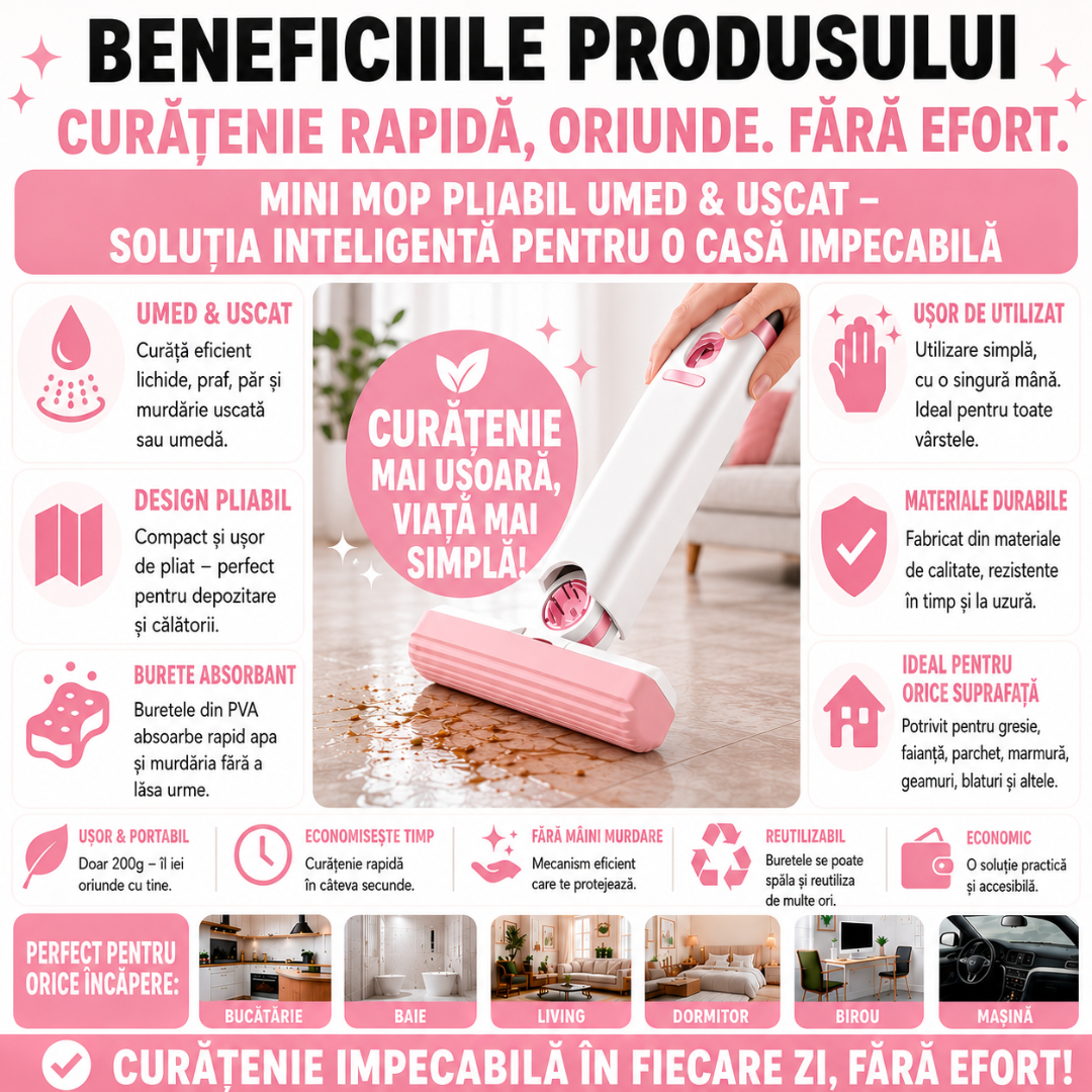 Mini Mop Pliabil Umed si Uscat